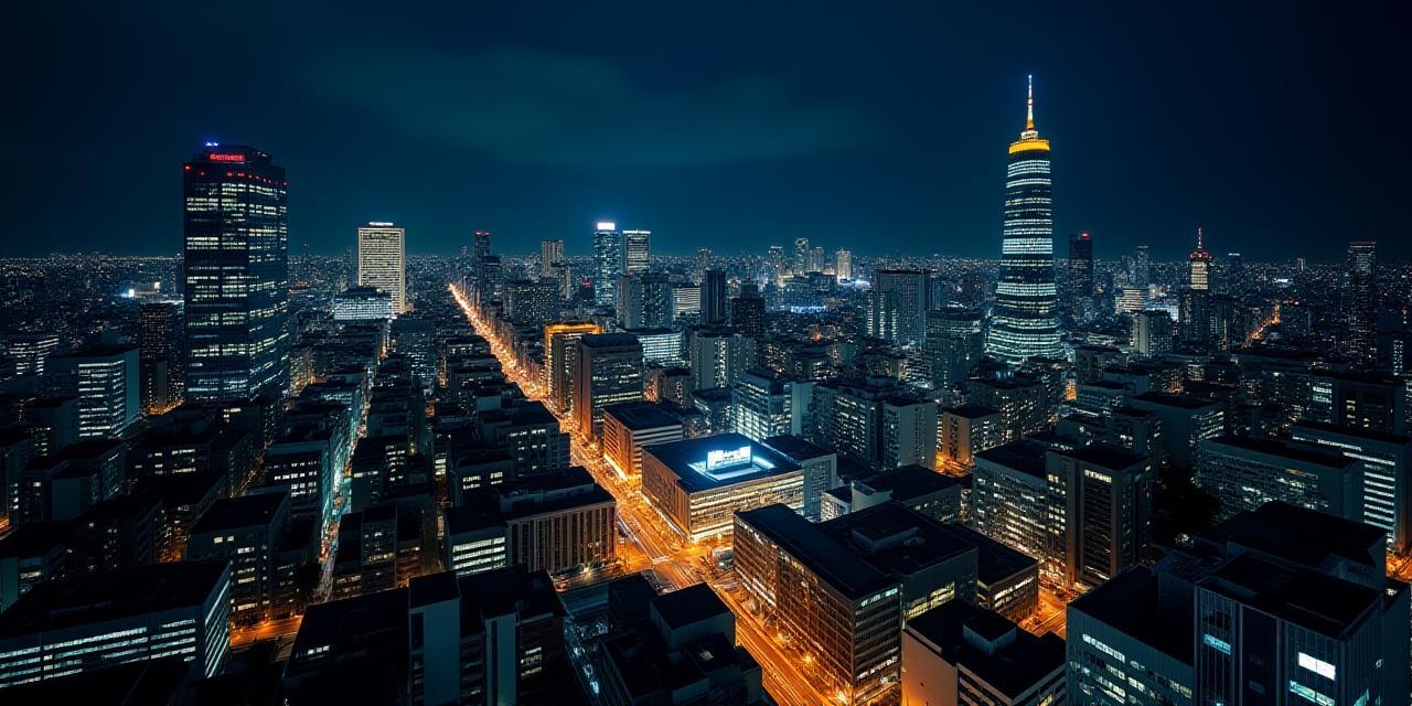東京丸の内の夜景とイベント照明